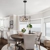 LNC Salle 4-Light 15.5" Transitonal Small Drum Chandelier, Matte Black and Brushed Silver - 3 of 4
