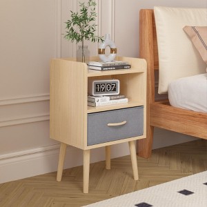 NicBex 1PC/2PCS Modern Nightstand with Foldable Fabric Drawers,Bedside Table with 2-Tier Storage,Wood Side Table for Kids & Adults,Bedroom Furniture - 1 of 4