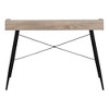 Vynxaria 48" Brown Laminate Black Metal Computer Desk Contemporary Home Office Workstation with Storage Shelves - 3 of 4