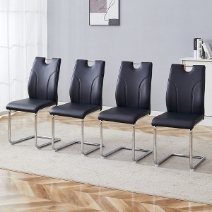 NicBex PU Leather Dining Chairs with Metal Legs,Armless Chairs for Kitchen,Living Room - 1 of 4
