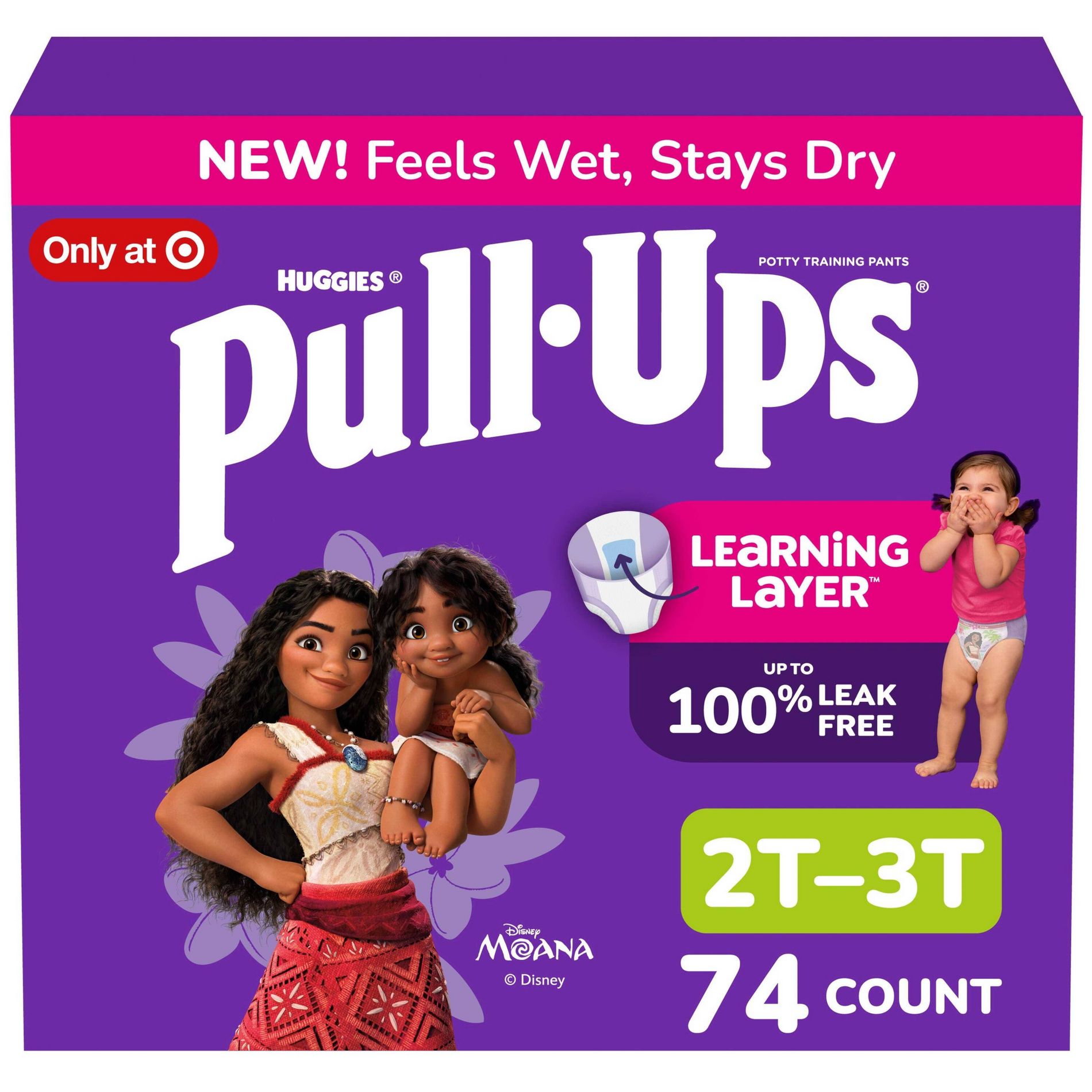 Pull-Ups Girls' Learning Designs Training Pants - Size 2T-3T - 74ct: Easy-Open Sides, Absorbent Layers