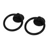 Unique Bargains Furniture Drawer Door Metal Ring Pull Handles Knobs Black 2.05"x1.7"x0.51" 8pcs - image 2 of 4