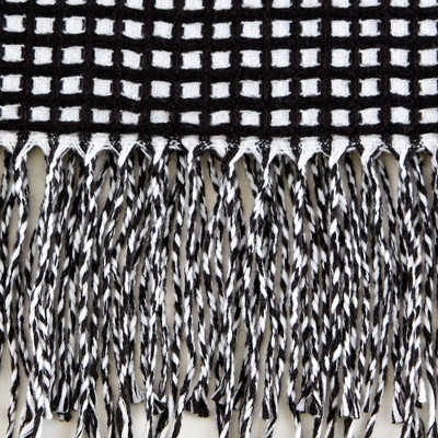 Chic Black & White Waffle Knit Acrylic Throw 50x60 inches