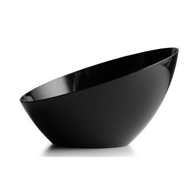 Posh Setting Black Angled Plastic Medium Serving Bowls - 20 oz. - 5 Pack