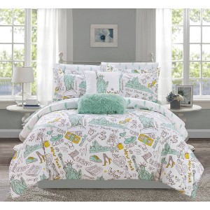 Chic Home Design Twin 7pc Ellis Bed In A Bag Comforter Set Green