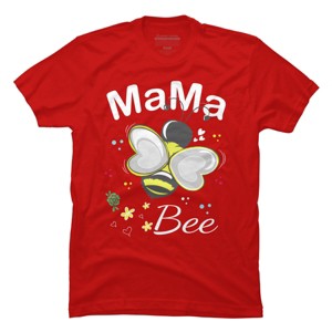 Men's Design By Humans Mama Bee Floral Pattern By Aminemangaka1 T-Shirt - 1 of 2