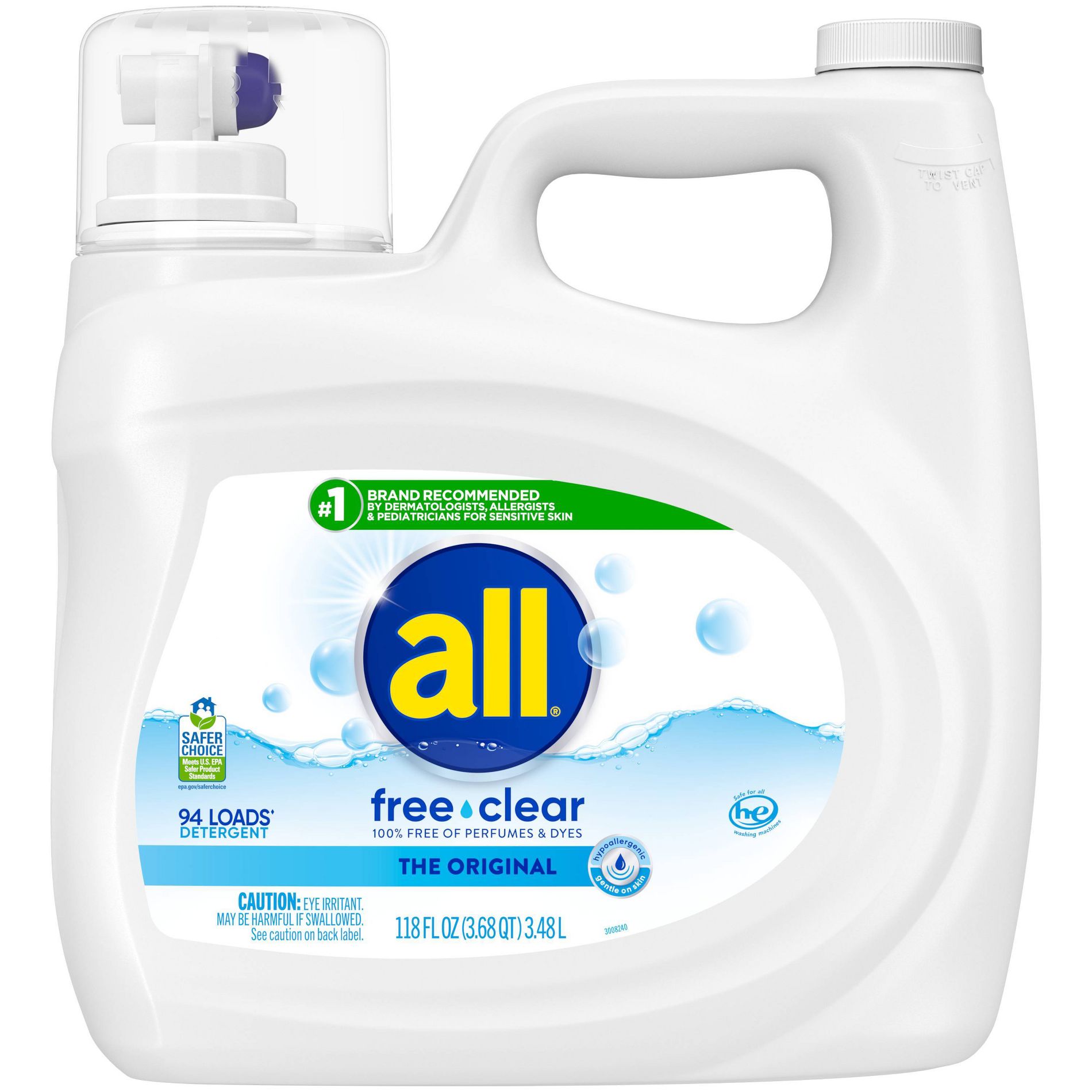All Liquid Laundry Detergent Free Clear for Sensitive Skin