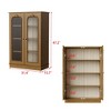 FUFU&GAGA Wooden Glass - Door Display Cabinet Storage Cabinet- 4 - Shelf Organizer for Kitchenware & Decor Accent Cabinet - 3 of 4