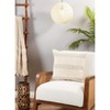 Saro Lifestyle Down Filled Throw Pillow with Stitch Line Design, 20", Beige - 3 of 3