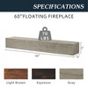 Lycvki 60" Rustic Wood Decorative Wall-Mounted Shelf Fireplace Mantel - 3 of 4