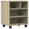 Aghana Digitals Mobile Sonoma Oak Printer Stand with Lockable Wheels - Engineered Wood Storage - 2 of 4