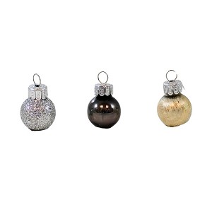 Craftoutlet.Com 0.5 Inch Mini Glass Ball Ornament Set Christmas Tree Ornament Sets - 1 of 3