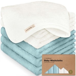 6pk Deluxe Baby Washcloths, Organic and Soft Baby Wash Cloth, Baby Bath Towel, Face Cloths - 1 of 4