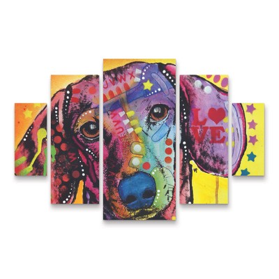 Trademark Fine Art -Dean Russo 'Tilt Dachshund Love' Canvas Art