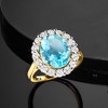 Ross-Simons 5.00 Carat Sky Blue Topaz Ring With 1.00 ct. t.w. Lab-Grown Diamonds in 18kt Gold Over Sterling - 4 of 4