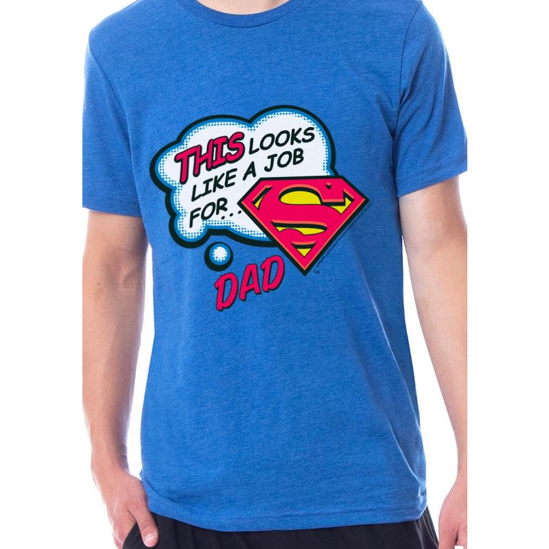 DC Mens' Superman Father's Day This Looks Like A Job For Sleep Pajama Set Multicolored, 3 of 4