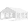 Heavy Duty Outdoor Party Tent w/ Removable Sidewalls, Large White Wedding/Event Canopy w/ Steel Frame - 2 of 4