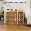 46.7" Fluted Wood Buffet Cabinet w/ 3 Doors & Adjustable Shelves - Sideboard/Credenza/Coffee Bar for Kitchen/Living Room - 4 of 4
