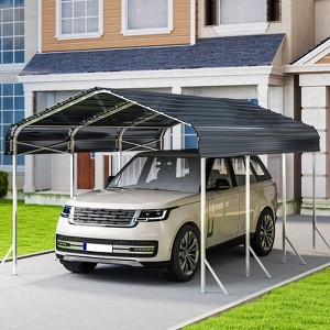 XBRIGH 12x20 Ft Carport, Heavy Duty Metal Car Port, All-Weather Protection, Easy Assembly for Cars, Trucks, Boats, Tractors, and Outdoor Storage - 1 of 4
