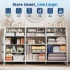 Dresser for Bedroom with 14 Drawers, 55" W Dresser with Side Pocket, Fabric Dressers & Chests of Drawers with Shelves - 3 of 4