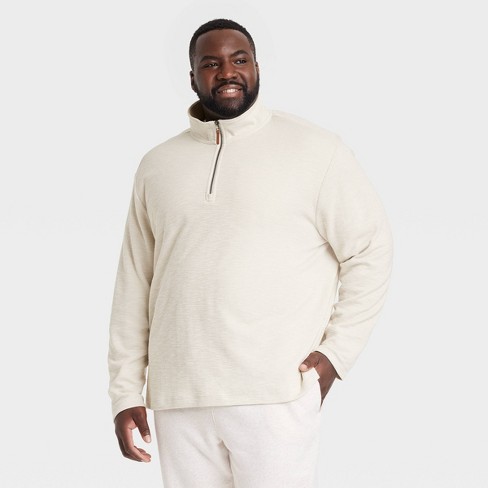 Men's Big & Tall Quarter-zip Sweatshirt - Goodfellow & Co™ Cream