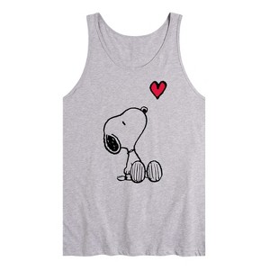 Men's - Peanuts - Valentine's Peanuts Snoopy Heart Graphic Tank Top - 1 of 3