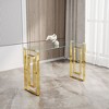 Okak 47IN Modern Console Table with Glass Tabletop, Entryway Table with Stainless Steel Feet, Accent Table for Living Room, Hallway - 2 of 4