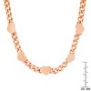 Steeltime Ladies stainless steel cuban heart link necklace. Color Options: Silver, Gold, Rose Gold - 3 of 4