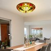 YIYIBYUS 3-Light Multicolored Mosaic Tiffany Flush Mount Ceiling Light with  Stained Glass Shade - 4 of 4