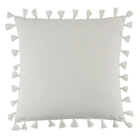 White tassel clearance pillow