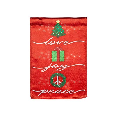 Evergreen Garden Flag Love, Joy, Peace Lustre Double Sided Indoor Outdoor Decor 18" x 12.5"