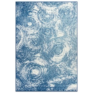 World Rug Gallery Contemporary Distressed Circles Area Rug - 1 of 4