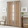RT Designers Collection Dexter Linen Texture Grommet Sheer Curtain Panel Pair 36" x 84" Taupe - 2 of 4