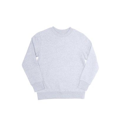EVERYDAY KIDS Boys’ Fleece Heather Gray Crewneck Sweatshirt; Boy’s Long Sleeve Pullover Shirt - Soft and Breathable Cotton/Poly Blend