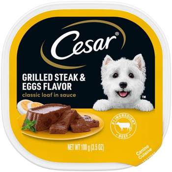Cesar Loaf in Sauce Grilled Steak and Eggs Flavor Adult Wet Dog Food - 3.5oz