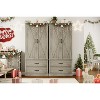 Kitchen Pantry Cabinet, Drawers and Adjustable Shelves, Farmhouse Versatile Storage Cabinet with Barn Doors, for Kitchen, Dining Room - 4 of 4