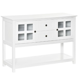 Coffee Bar Cabinet, Kitchen Cabinet with Adjustable Shelves, Glass Doors and 2 Drawers, Sideboard Buffet Cabinet for Living Room - 1 of 4