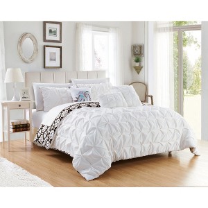 King 10pc Yabin Bed In A Bag Comforter Set White - Chic Home
