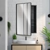 Head West 24"x36" Black Metal Wall Mount Storage Organizer with Glass Shelves - 2 of 4