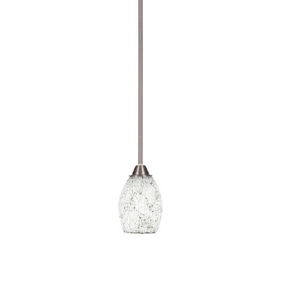 Toltec Lighting Paramount 1 - Light Pendant in  Brushed Nickel with 5" Black Fusion Shade