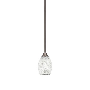 Toltec Lighting Paramount 1 - Light Pendant in  Brushed Nickel with 5" Black Fusion Shade - 1 of 1
