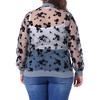 Agnes Orinda Women's Plus Size Bomber Mesh Sheer Floral Lace Long Sleeve Fashion Jackets - 4 of 4
