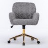 Ergonomic adjustable chair with padded armrests, mid-back plush swivel armchair, office chair dressing chair - 2 of 4