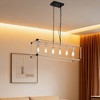 41" Industrial Metal Linear Chandelier, 6-Light Fixture with Dual Chains and Adjustable Height for Kitchen Island, Dining, or Living Space - 2 of 4