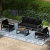 WestinTrends Montara 6-Piece Modern HDPE Outdoor Patio Furniture Sofa Conversation Set with Coffee Table - 2 of 4