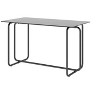 VYNXARIA 1 piece Rectangle Dining Table with Metal Frame, Tempered Glass Dining Table for Kitchen Room, Black - 2 of 4