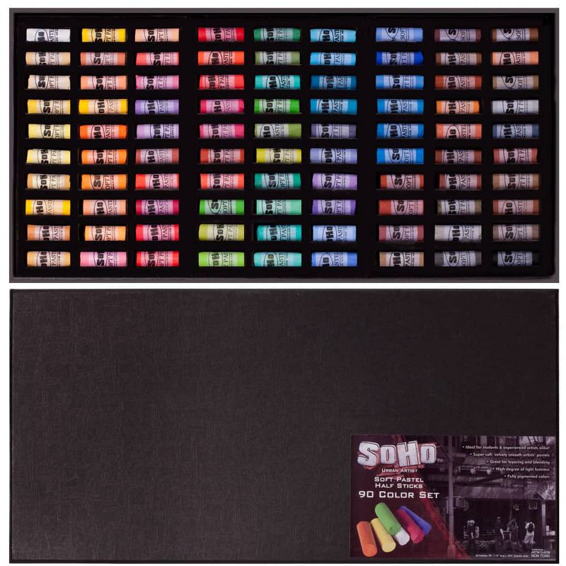 SoHo Urban Artist Soft Pastel Half Stick Pastel Sets Deluxe Travel Storage Box, Assorted Colors, 1 of 4