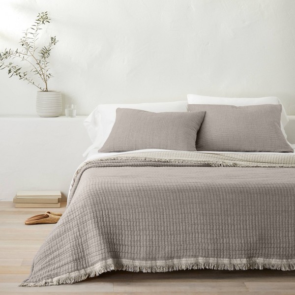Cubrecama reversible de algodón chambray texturizado - Casaluna™ 2