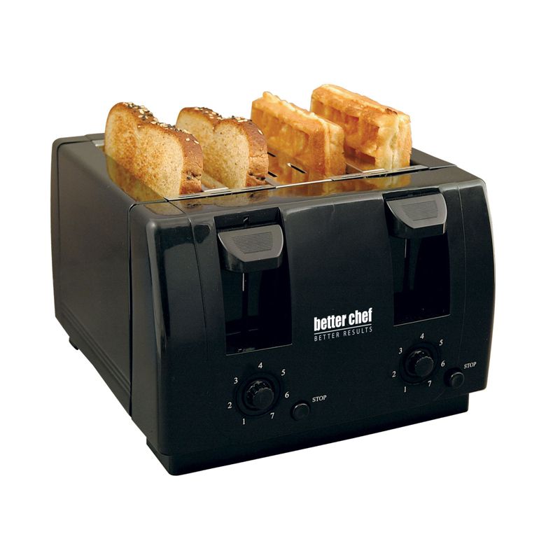 Better Chef 4 Slice Dual-Control Black Toaster, 1 of 6