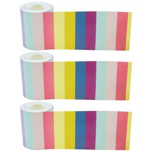 Teacher Created Resources Oh Happy Day Straight Rolled Border Trim 3" x 50' Stripes 3 Packs - 1 of 3